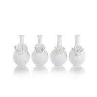 Zodax 4-Piece Cameo Long Neck Porcelain Bud Vase Set