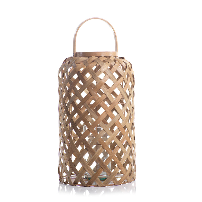 Zodax Samar 24" Tall Flatcore Rattan Decorative Lantern