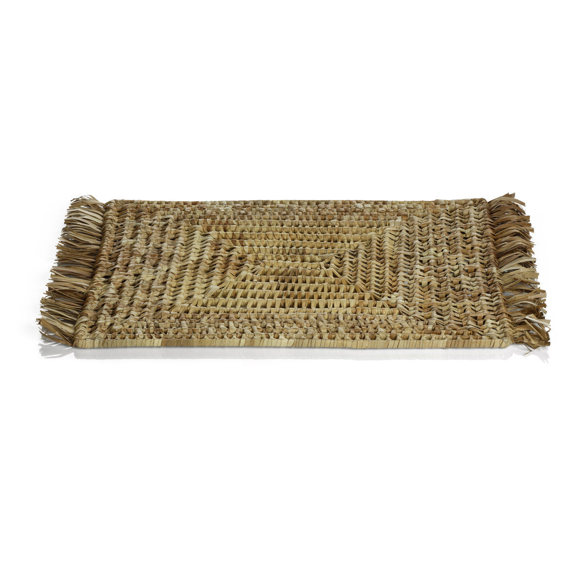 Zodax Balmy 6-Piece Set Pandan Fringed Placemats, 23" x 13" x .50", Rectangle