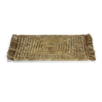 Zodax Balmy 6-Piece Set Pandan Fringed Placemats, 23" x 13" x .50", Rectangle