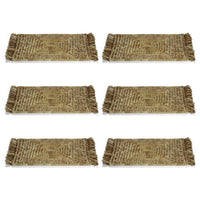 Zodax Balmy 6-Piece Set Pandan Fringed Placemats, 23" x 13" x .50", Rectangle