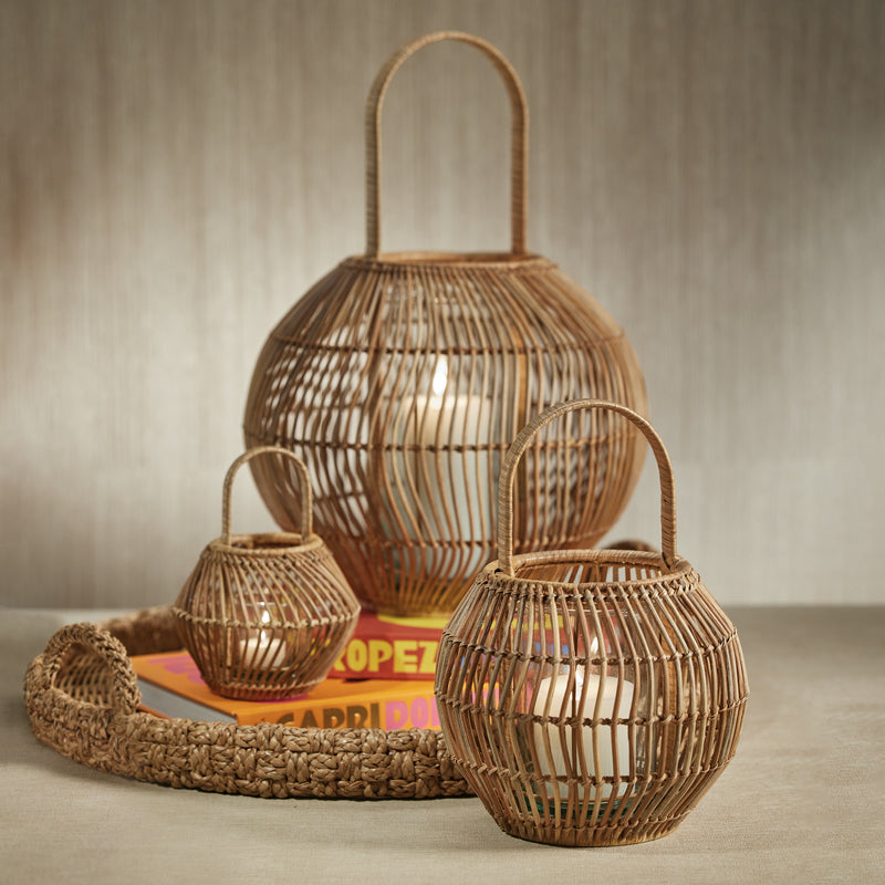 Zodax Teramo Rattan Woven Decorative Lantern, Large