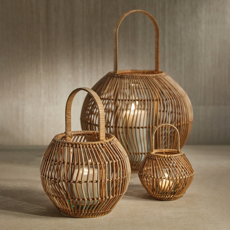Zodax Teramo Rattan Woven Decorative Lantern, Large