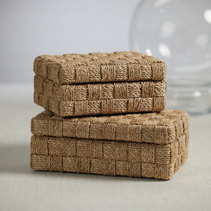 Zodax Taranto Natural Abaca Rope Decorative Box, Large