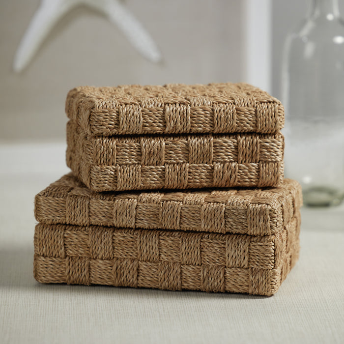 Zodax Taranto Natural Abaca Rope Decorative Box, Large