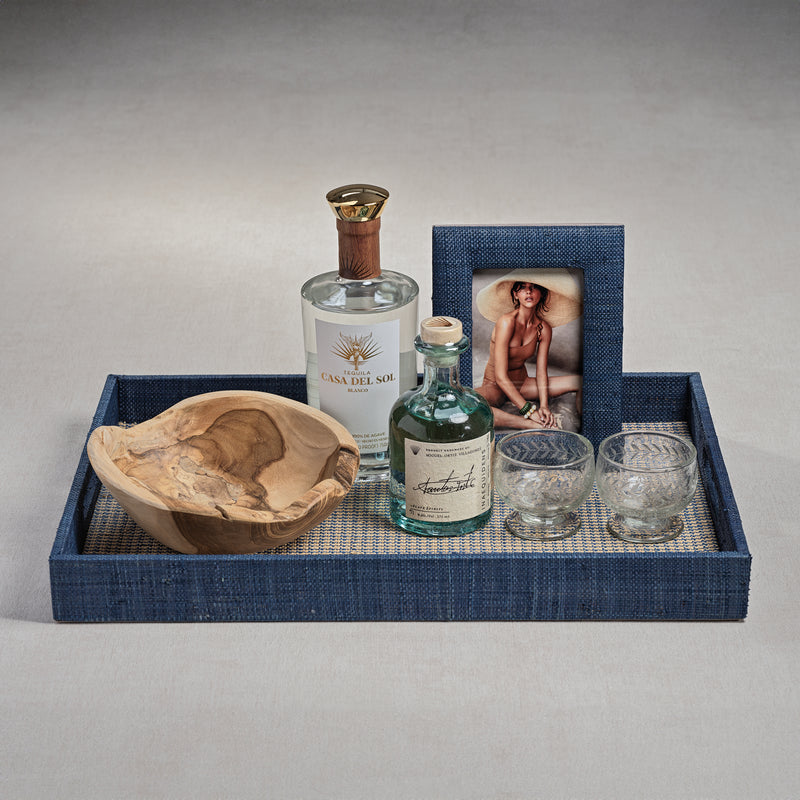 Zodax Trani Houndstooth Raffia Tray