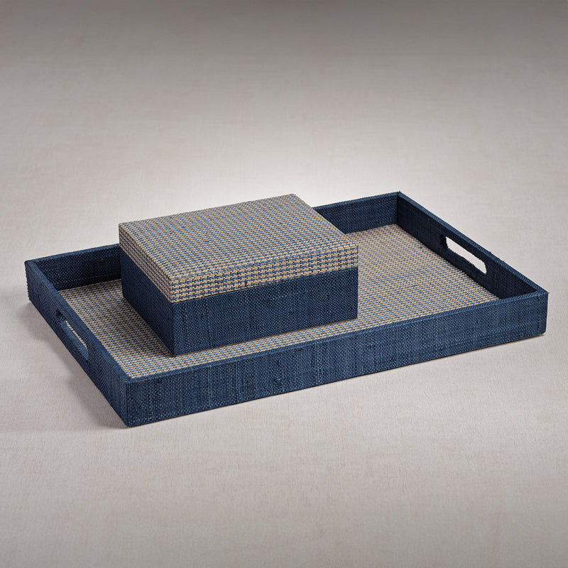 Zodax Trani Houndstooth Raffia Tray