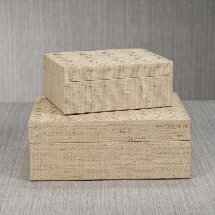 Zodax Lazarev Woven Raffia Box, Small