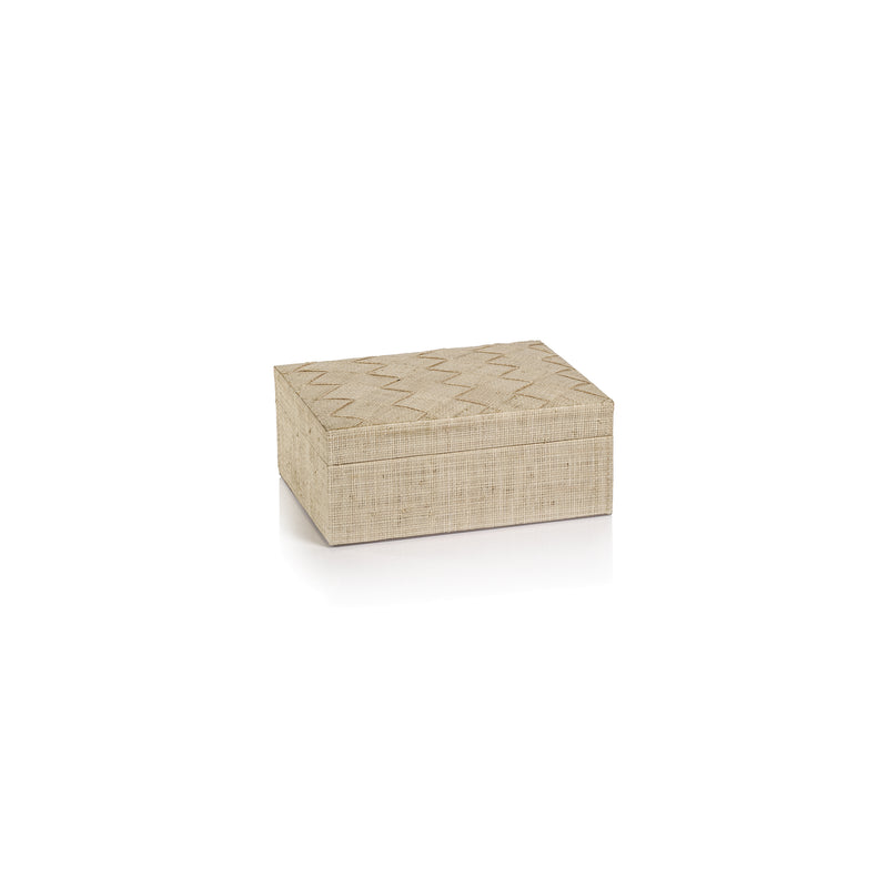 Zodax Lazarev Woven Raffia Box, Small