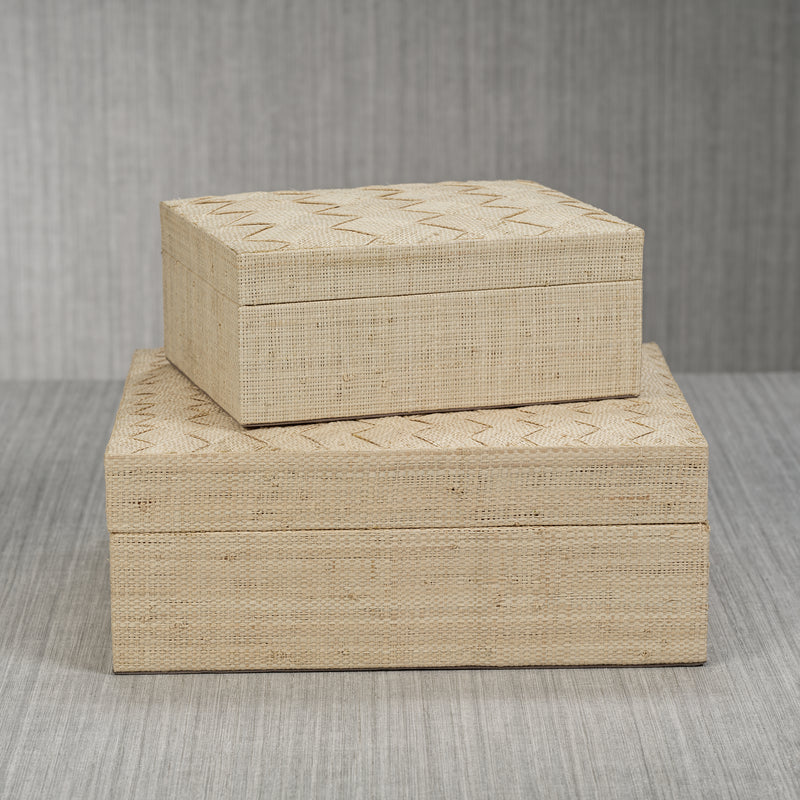 Zodax Lazarev Woven Raffia Box, Large