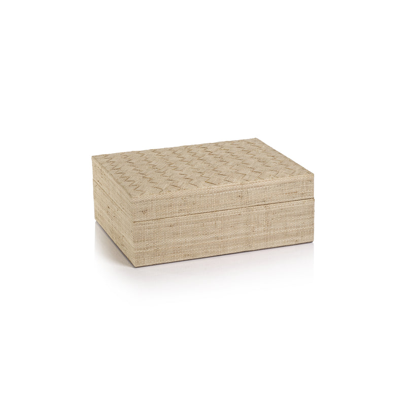 Zodax Lazarev Woven Raffia Box, Large