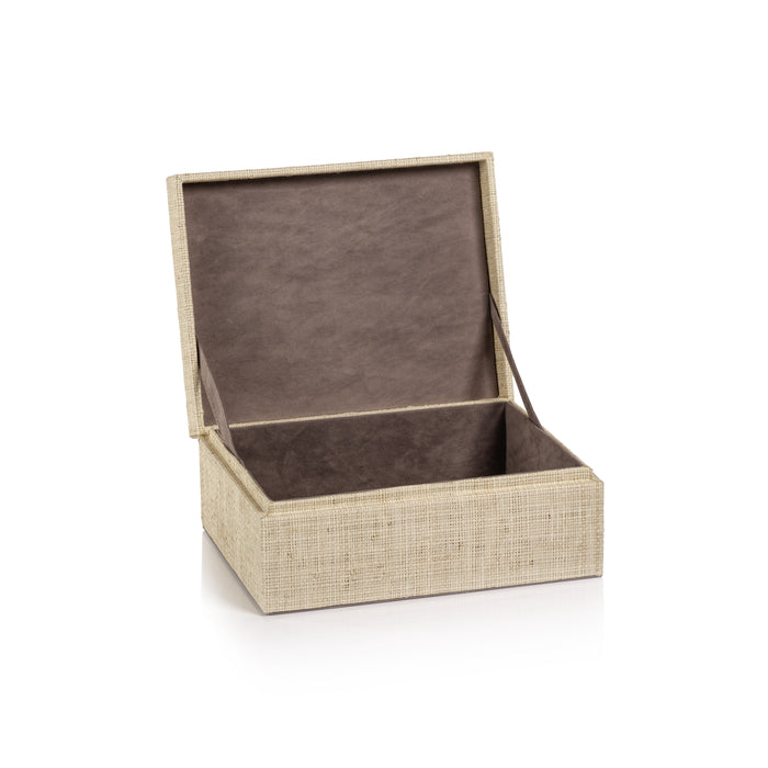 Zodax Lazarev Woven Raffia Box, Large