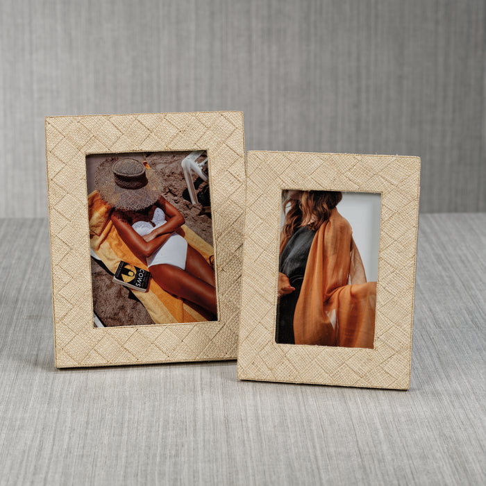 Zodax Lazarev Woven Raffia Photo Frame, 4" x 6"