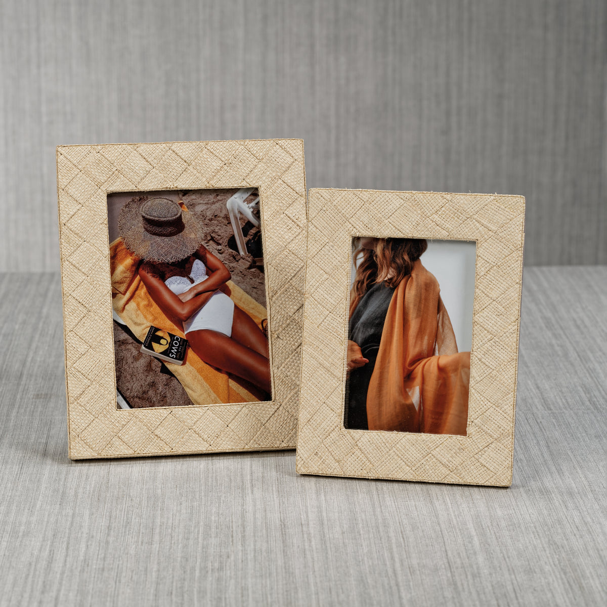 Zodax Lazarev Woven Raffia Photo Frame, 5" x 7"