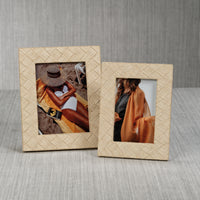 Zodax Lazarev Woven Raffia Photo Frame, 5" x 7"