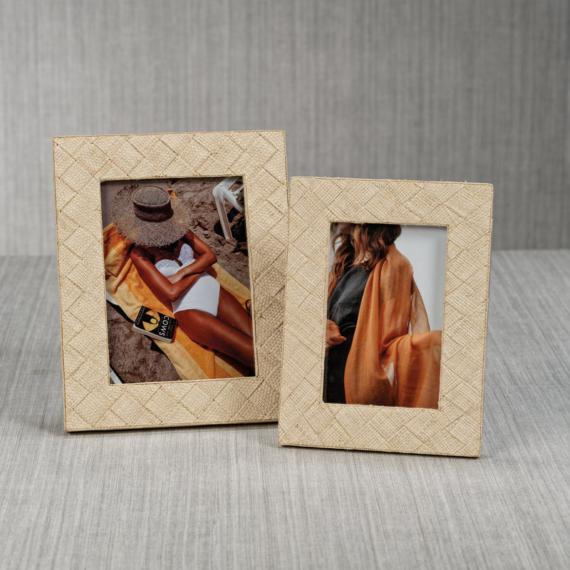 Zodax Lazarev Woven Raffia Photo Frame, 5" x 7"