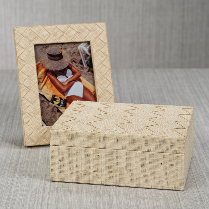 Zodax Lazarev Woven Raffia Photo Frame, 5" x 7"