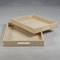 Zodax Lazarev Woven Raffia Serving Tray, Small