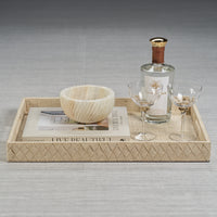 Zodax Lazarev Woven Raffia Serving Tray, Large