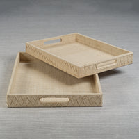 Zodax Lazarev Woven Raffia Serving Tray, Large