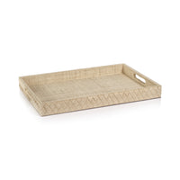 Zodax Lazarev Woven Raffia Serving Tray, Large