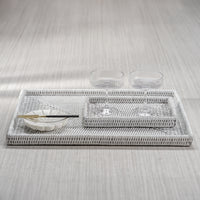 Zodax Langsa Rattan Woven Tray, Large, Matte White