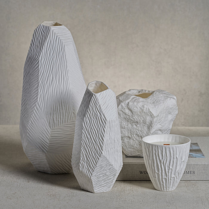 Zodax Fremont Faceted Fine Bone China Vase, Small