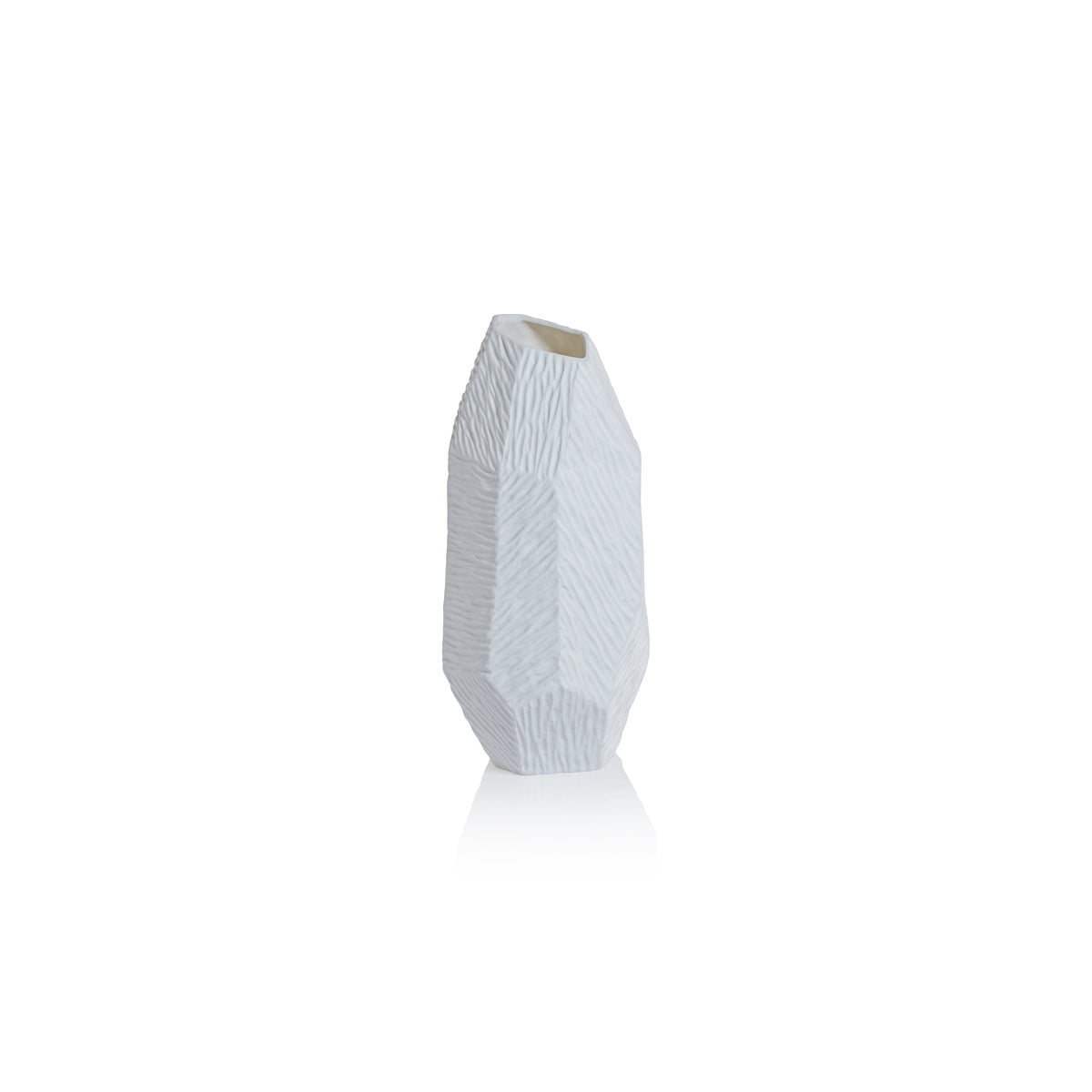 Zodax Fremont Faceted Fine Bone China Vase, Small