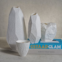 Zodax Fremont Faceted Fine Bone China Vase, Large