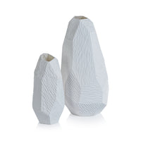 Zodax Fremont Faceted Fine Bone China Vase, Large