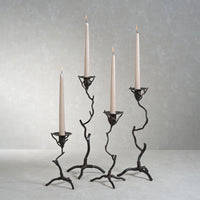Zodax Brunel Twig Design Wrought Iron Candleholder, 8"