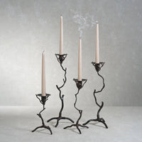 Zodax Brunel Twig Design Wrought Iron Candleholder, 8"