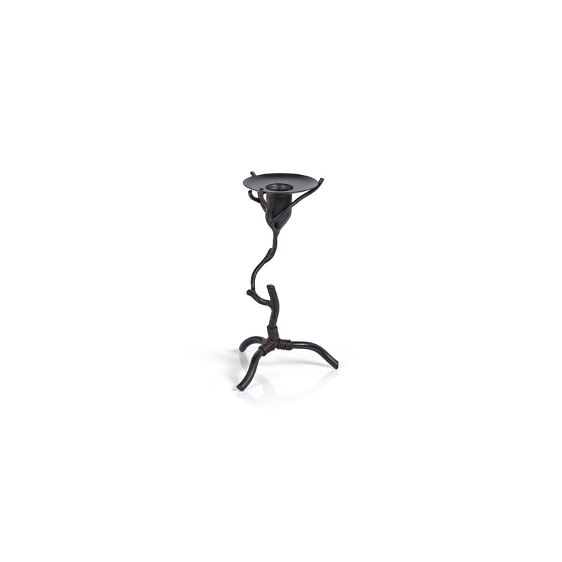 Zodax Brunel Twig Design Wrought Iron Candleholder, 8"