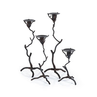 Zodax Brunel Twig Design Wrought Iron Candleholder, 8"