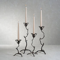 Zodax Brunel Twig Design Wrought Iron Candleholder, 14"