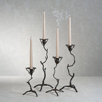 Zodax Brunel Twig Design Wrought Iron Candleholder, 14"