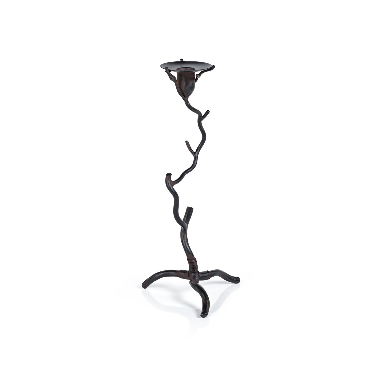 Zodax Brunel Twig Design Wrought Iron Candleholder, 14"