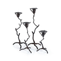 Zodax Brunel Twig Design Wrought Iron Candleholder, 14"