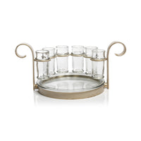 Zodax Fiesta Six Shot Tequila Set, Gold