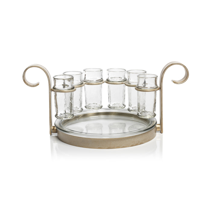 Zodax Fiesta Six Shot Tequila Set, Gold