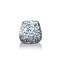 Zodax Elodie Glass Vase/Candle Holder w/ Glass Chips, Blue