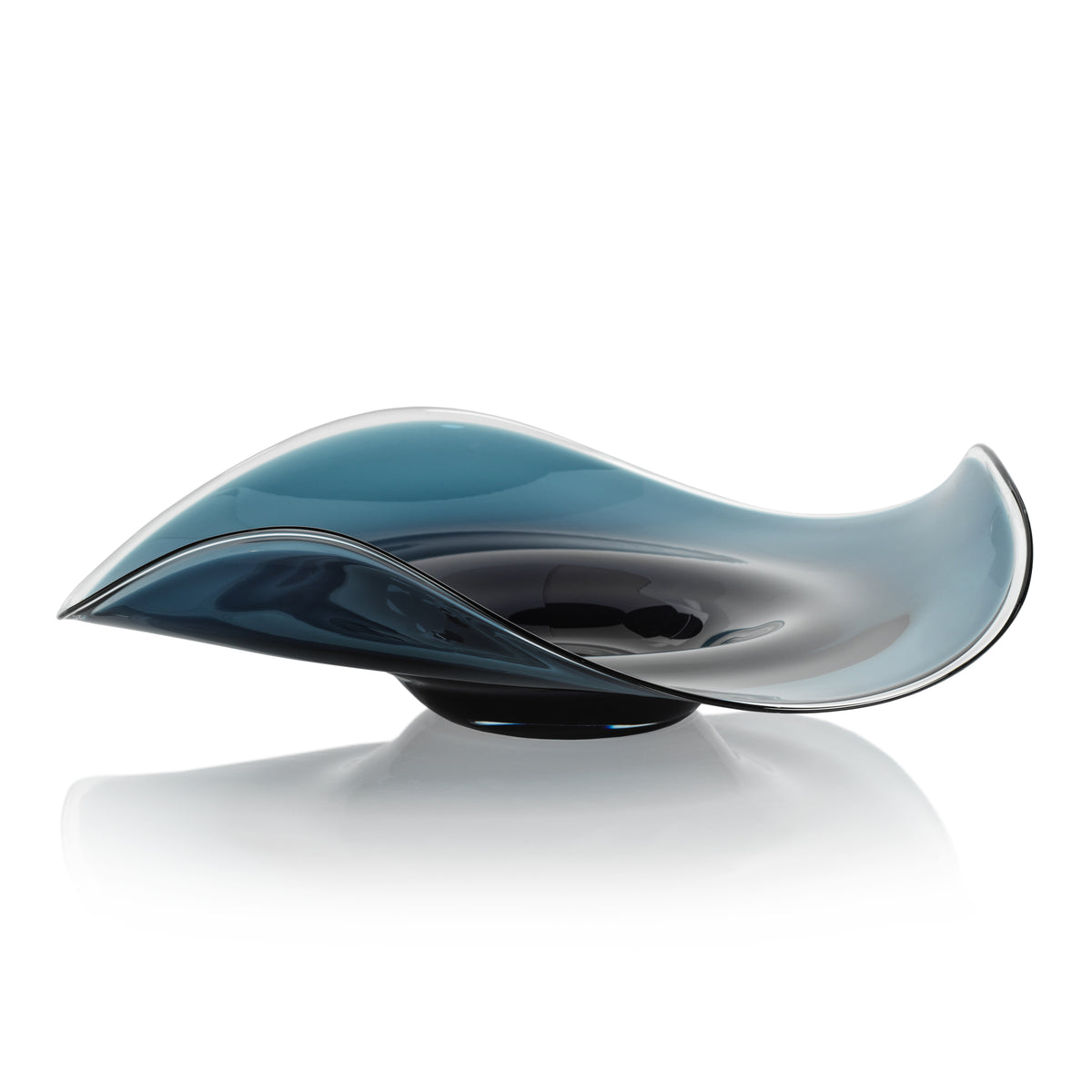 Zodax Vellerti Blue Wave Glass Bowl, Large