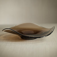 Zodax Vellerti Taupe Wave Glass Bowl, Small