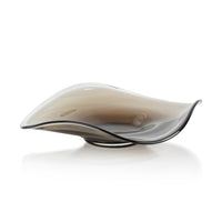 Zodax Vellerti Taupe Wave Glass Bowl, Small