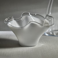Zodax Vellerti 9.25 Tall Wave Glass Bowl, White