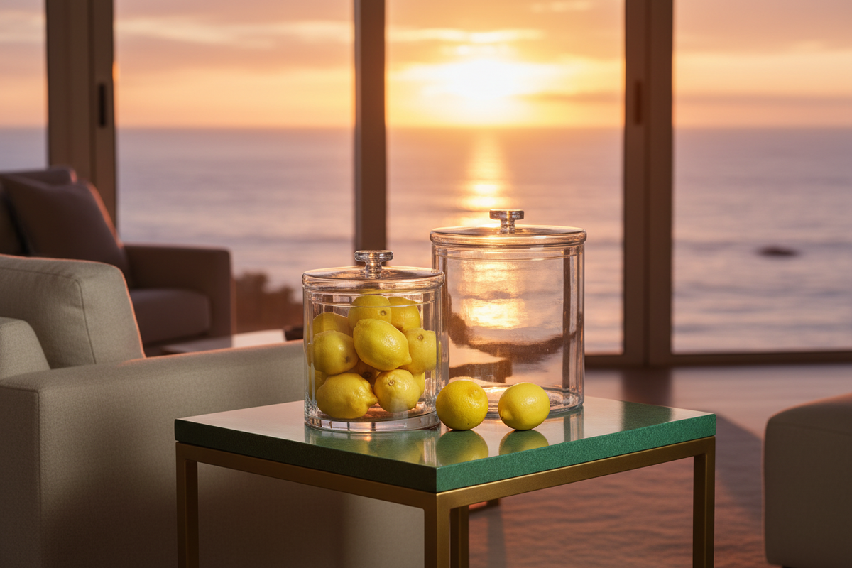 Zodax Blendon Optic Glass Bonbonniere, Large