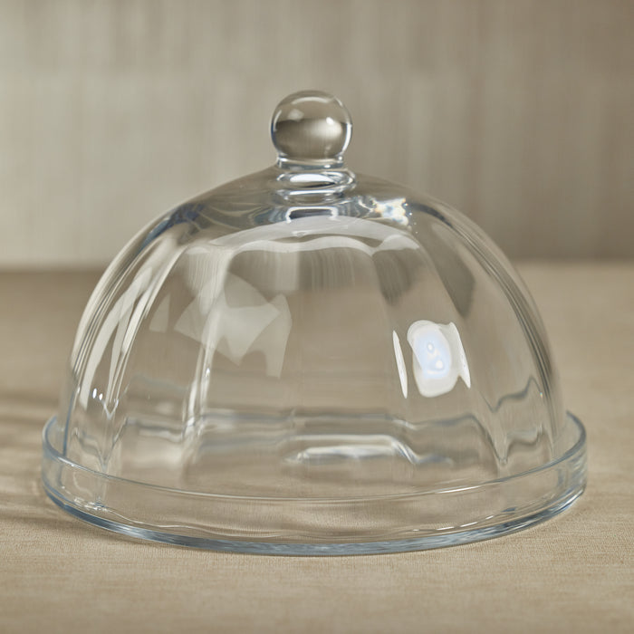 Zodax Aldgate Optic Pastry Glass Plate with Cloche, Small