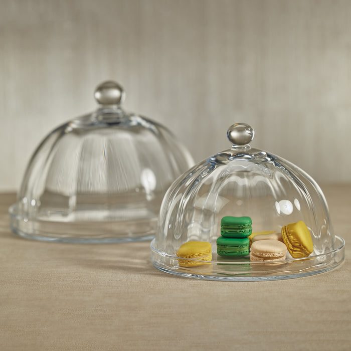 Zodax Aldgate Optic Pastry Glass Plate with Cloche, Small