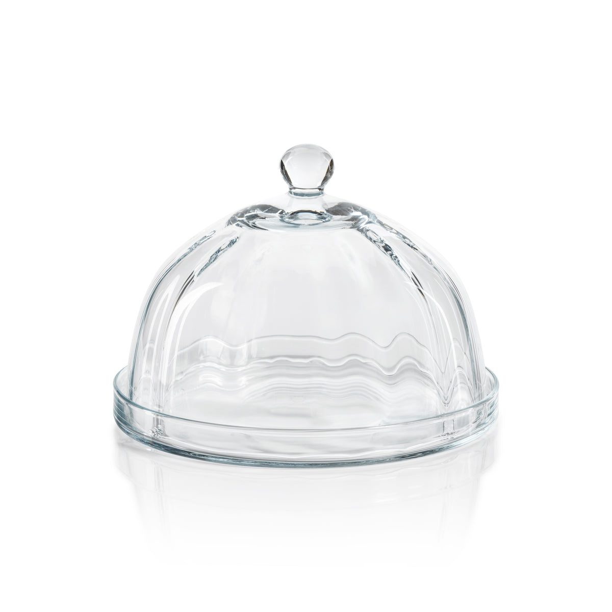 Zodax Aldgate Optic Pastry Glass Plate with Cloche, Small