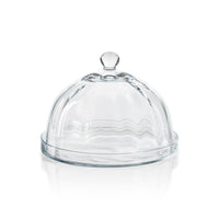 Zodax Aldgate Optic Pastry Glass Plate with Cloche, Small